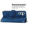 For Samsung Galaxy S24 Case Imprinted Line Wallet Phone Cover with Handy Strap