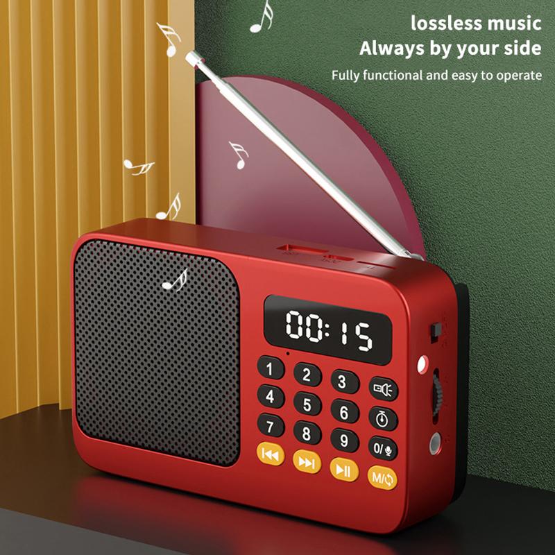 Bluetooth 5.0 Portable Fm Radio Small Emergency Recargable Sound Box Mini Vintage Speaker Mp3 Player Support Tf Card Usb Drive
