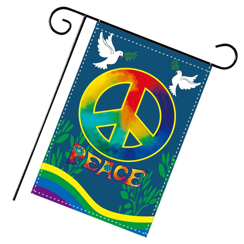 Garden Peace Sign Flag for Outdoor Yard Porch Front Door Decor Polyester Flag Banner