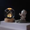 Remote Control Crystal Ball Night Light with Wooden Base – 3D Carving Luminous Glass Ornament, Perfect for Birthdays.