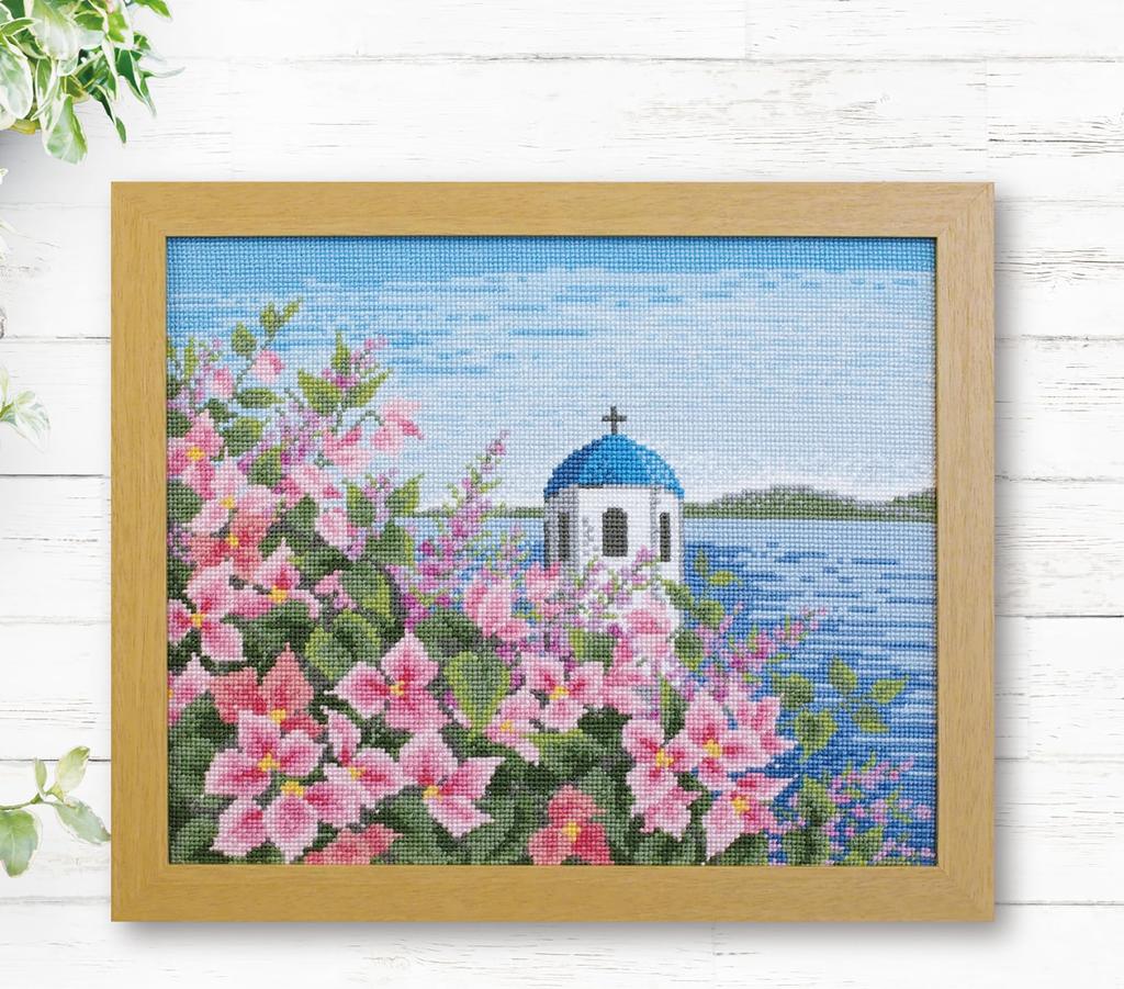 Olympus Thread Cross Stitch Embroidery Kit by Megumi European Landscapes Journey Through the Island with Bougainvillea in 7577 sold Onoe ~A Seasons~