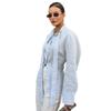 Women's  Fall New Pure Cotton Slim Tie Shirt, European & American Style Commuter Lace-Up Cardigan Top