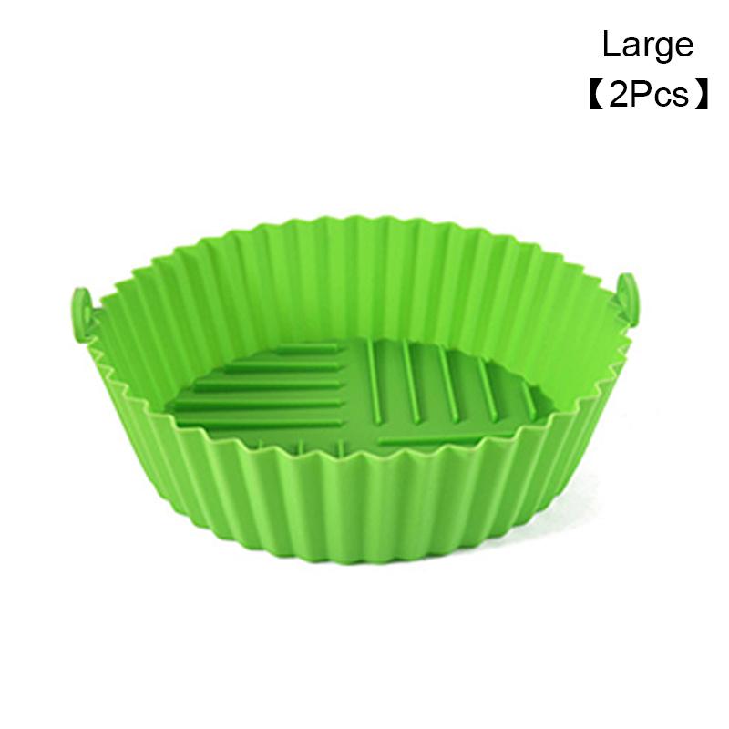 Silicone Basket Pot Tray Air Fryer Baking Tray Circular Air Fryer Liners Food Grade Non Stick Air Fryer Basket Reusable Oven Mat