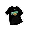 Li Ning CBA Buchstaben-Print Atmungsaktiv Rundhals Locker sitzend Kurzarm Basketballtrikot Unisex-Trikot Schwarz ATSUA65-1