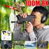 9 V 100M 8X Bird Listening Telescope Monocular Focusing Telescope Parabolic Dish Directional Outdoor Microphone Birdwatching Telescope