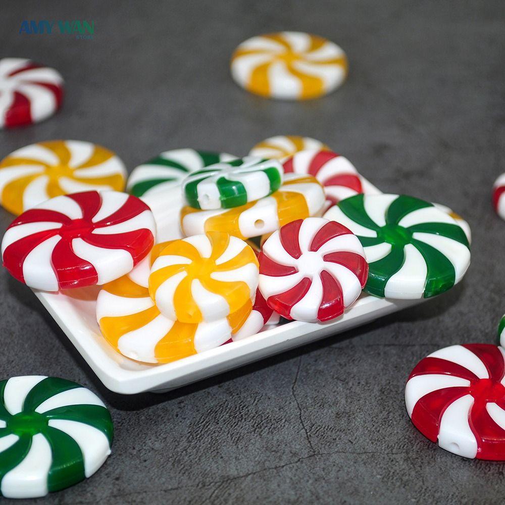 30/50pcs DIY Christmas Candies Pendant 4 Color Simulation Candies New Year
