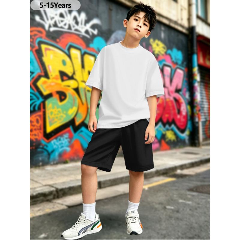 150g Boys' Quick-Dry Short-Sleeve T-Shirt: Breathable, Loose, Casual Round Neck for Summer