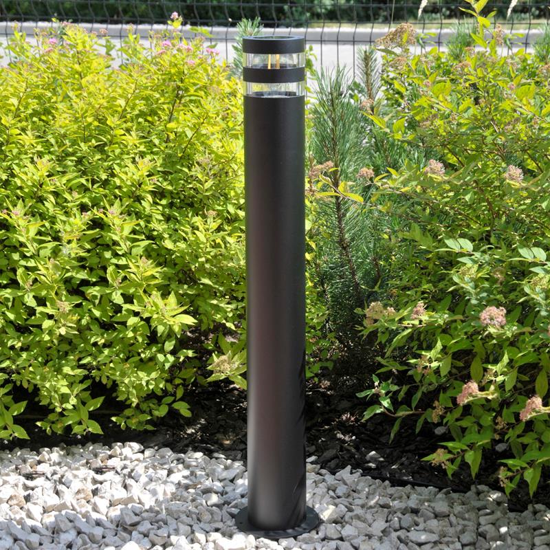 Lampa Ogrodowa Stojąca Słupek Rino 74Cm E27 Ip54 Czarna Goldlux