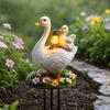 Yousheng 2D Animal Garden Stake, Cute Duck Yard Art Stake, Rusty Squirrel Garden Decoration for Yard Tree Lawn Flower