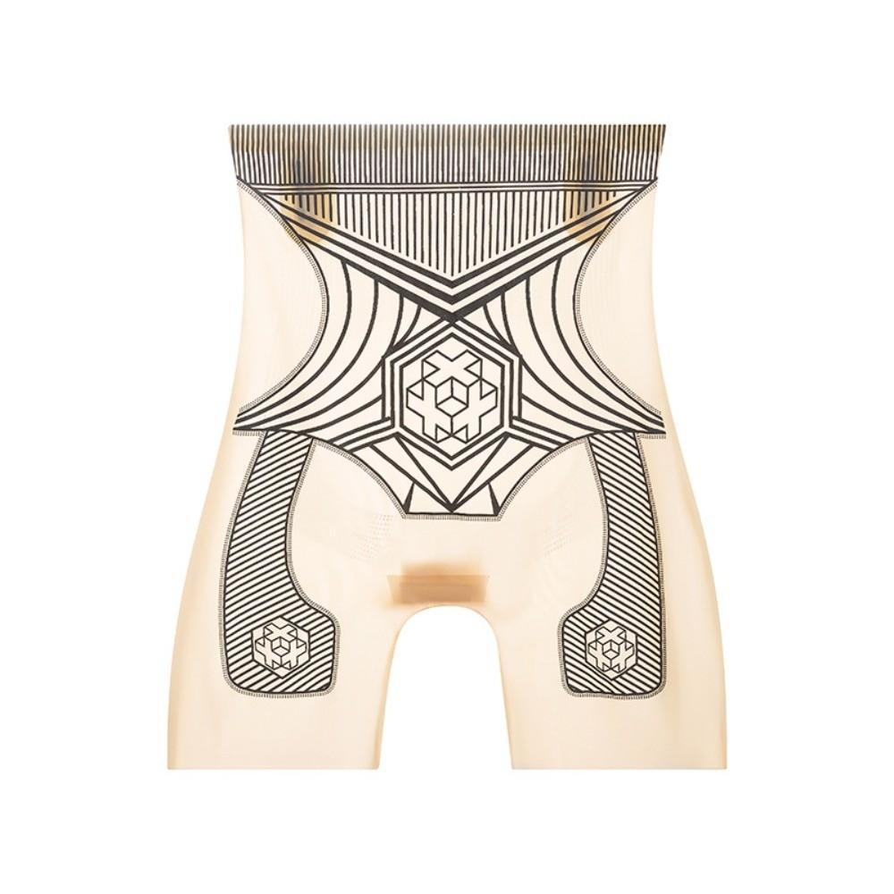 Утягивающие Шортики-Боди Ледяной Шелк Корректирующее Белье Хлопковая Ластовица Подтяжка Ягодиц Трусы Бесшовные Высокая Талия L телесный