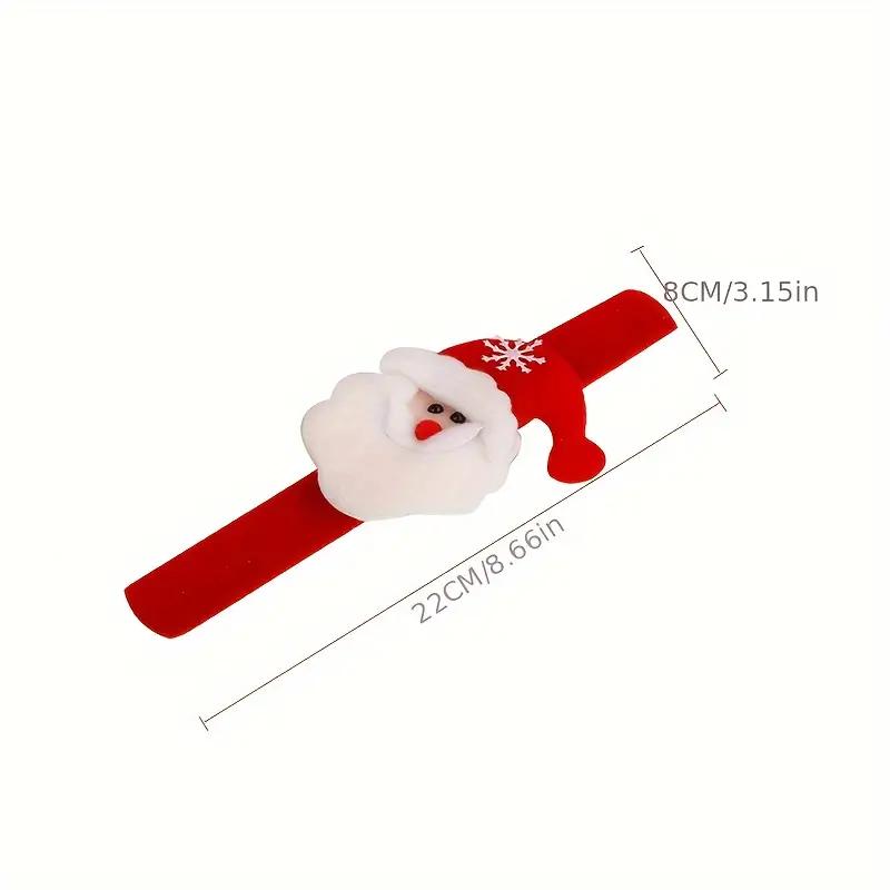 10pcs Christmas Clap Bracelets - Holiday Party Gifts with Various Santa Claus, Snowman, and Reindeer Designs