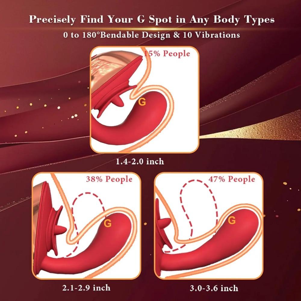 G Spot Vibrator with Tongue Licking Vagina Clitoral Stimulator for Women Adult Sex Toys Anal Dildo for Female Masturbation 18+