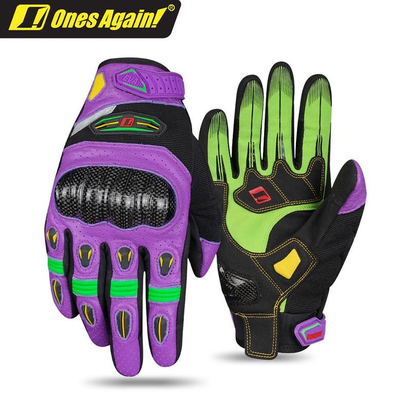 Ones Again Carbon Fiber Reinforced Goat Leather Motorcycle Gloves Men Women Cycling Protective Gear Safety Riding
