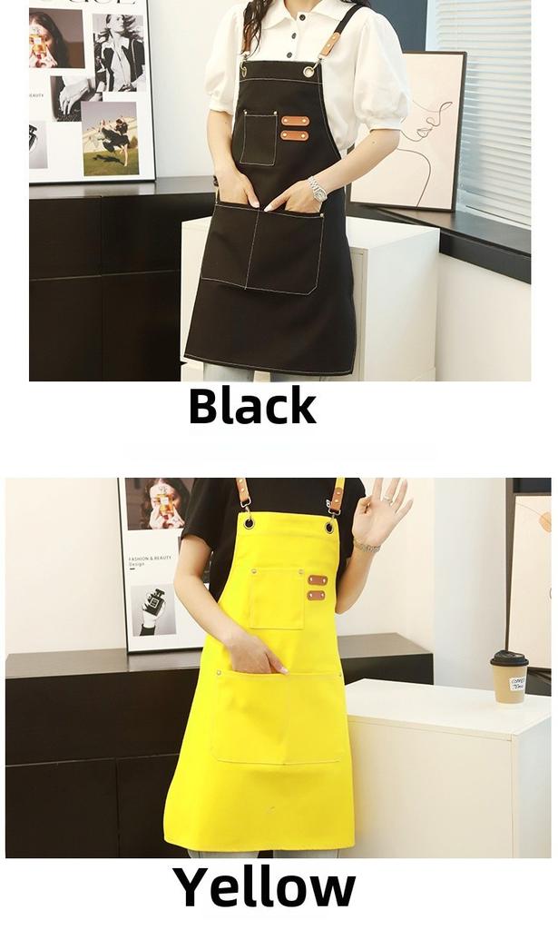 Wasserdichte und ölbeständige Koch- und Gartenschürze aus dicker Canvas-Baumwolle