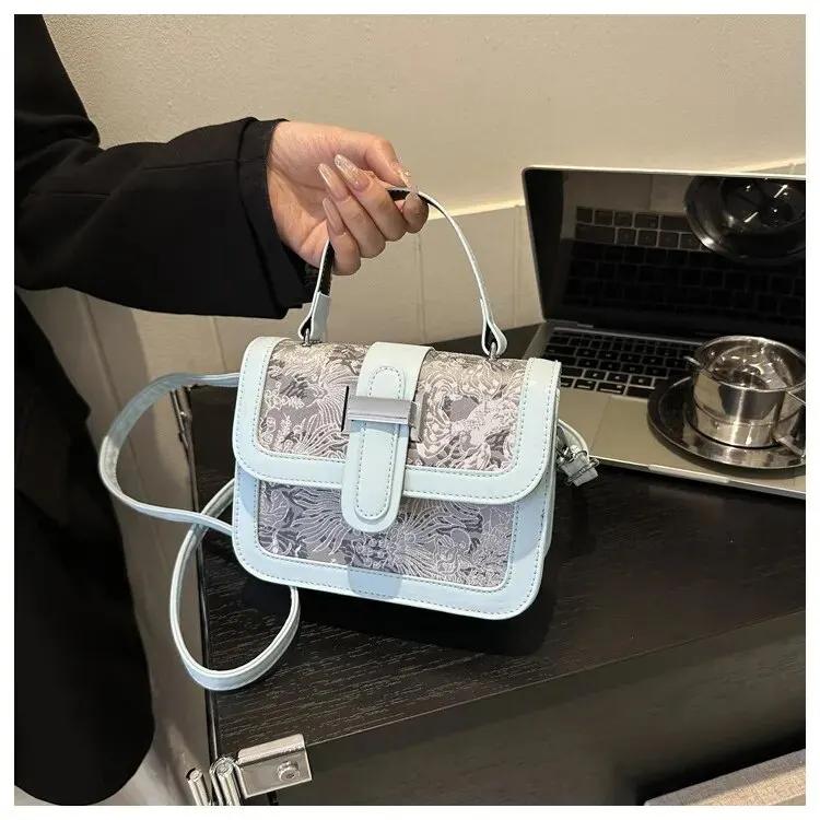 

This Year s Popular Female Summer Texture Crossbody Color Patchwork Ladies Hand Small Square
