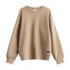 Herbst Licht Luxus Frosch Braun Futterlose Baumwolle Ohne Kapuze Normal Einfarbig Lässiges Gentleman Sweatshirt
