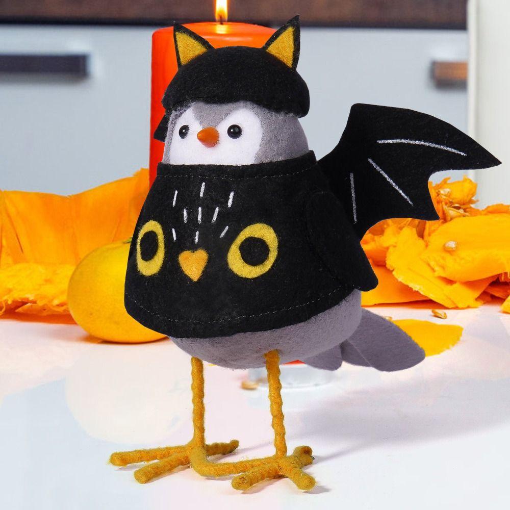 Plush Ghost Bird Figurine Doll Animal Bird Doll Model Decoration  DIY Pendant