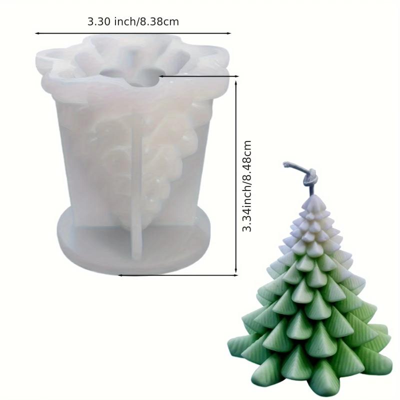 3D Weihnachtsdeko Kerzen Silikonform für DIY Weihnachtsbaum Aromatherapie Harz Gipsform Handgefertigt Schokoladenkuchen Herstellung