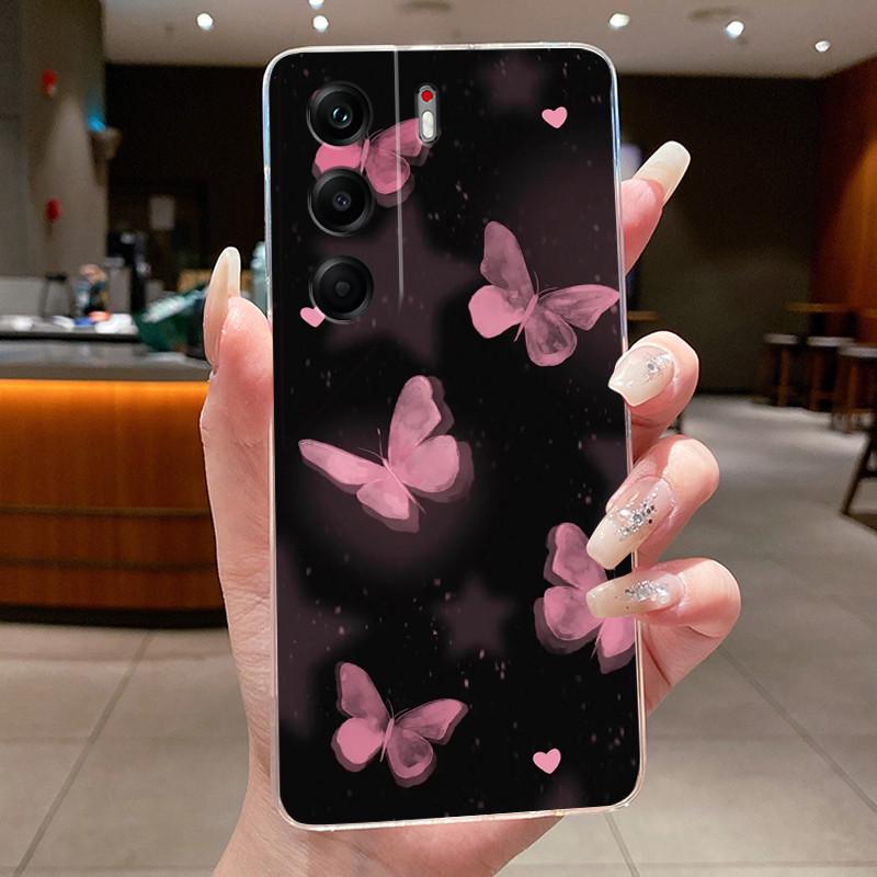Phone Case For Tecno Camon 40 Pro Casing CM5 CM6 CM7 Clear Luxury Butterfly Flower Soft TPU Cover For Camon 40 40Pro 4G 5G Case