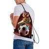 3pcs Football Pattern Drawstring Bags with Practical Pockets, Easy To Carry Football Training Bags