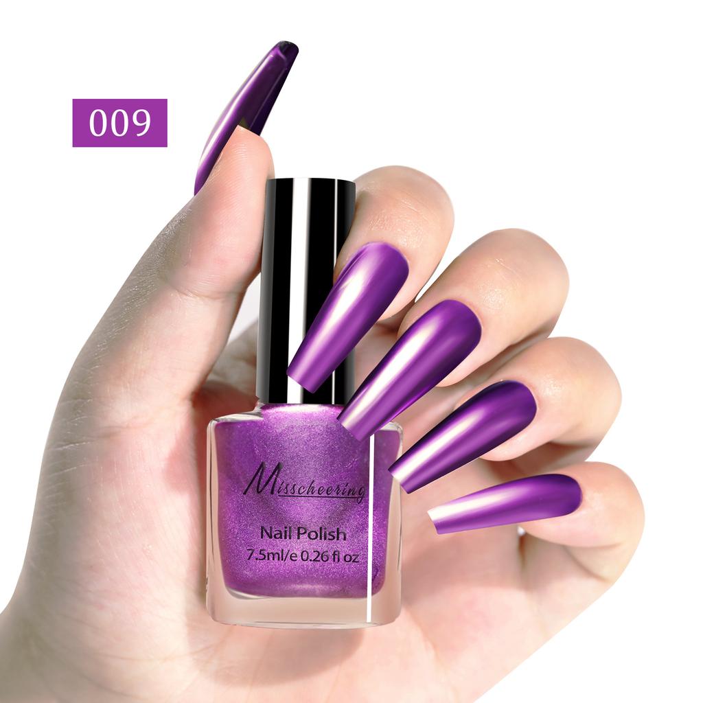 Nail Art Metal Mirror Nail Polish No Baking Quick Drying Effect Long-lasting Nail Art Multi-color Glossy Nail Polish