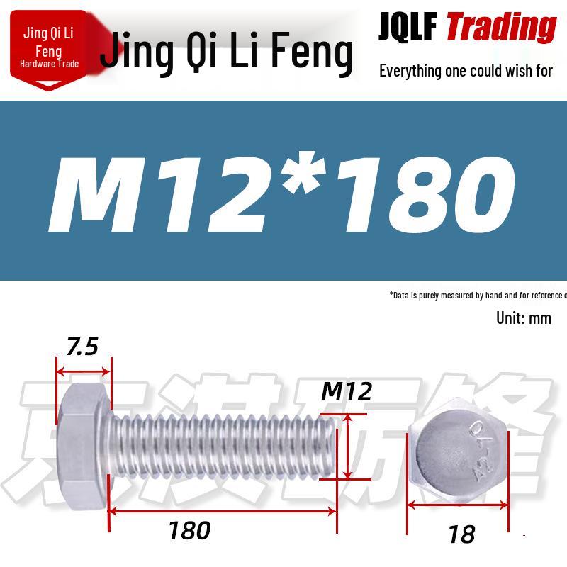 201 Stainless Steel Hex Head Full Thread Bolt: Wear & Corrosion Resistant, M4-M14 for Aerospace Machinery