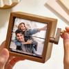 Custom Hand Cranked Photo Flipbook Box Personalized Photocard Holder Flipbook Valentine Day Gifts Solid Wood Slightly Colors