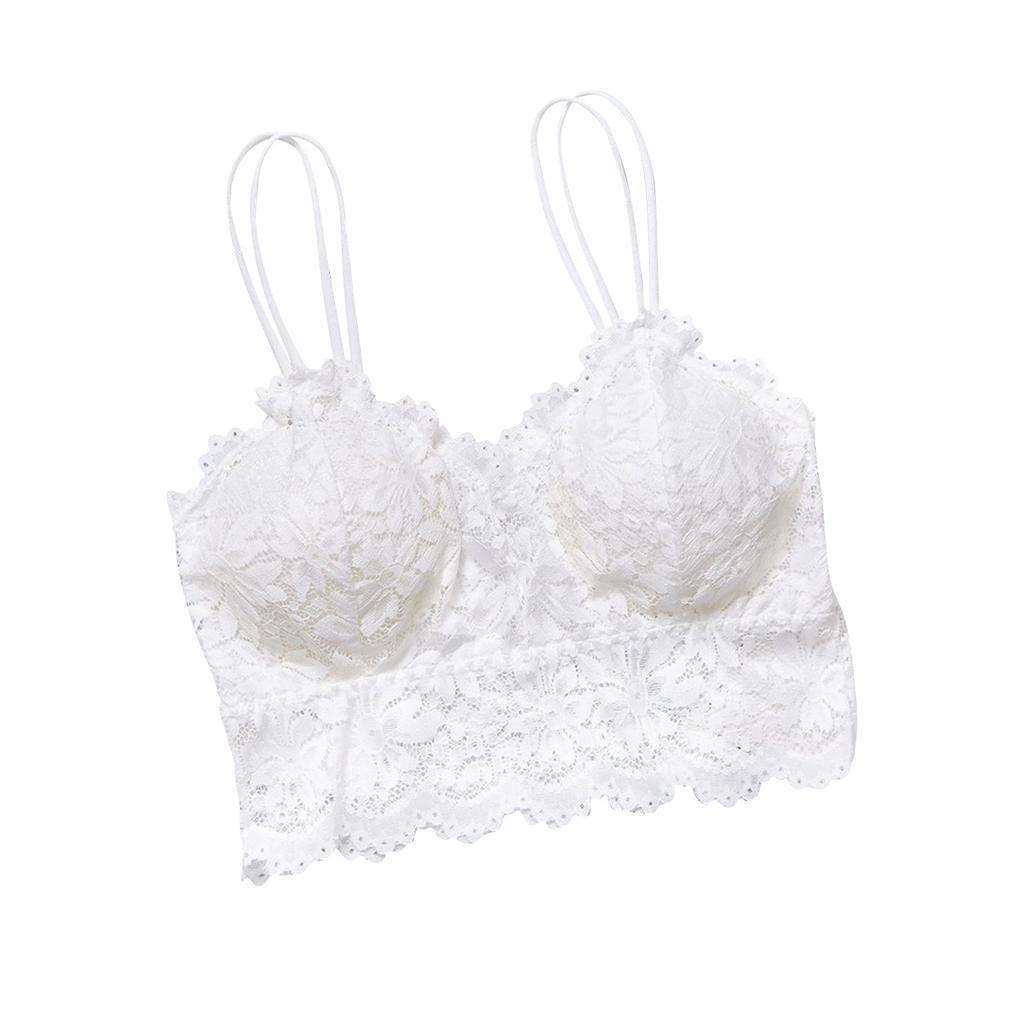 Women's Sexy Bra Top, Solid Color Vest, Lace Seamless Breathable Top