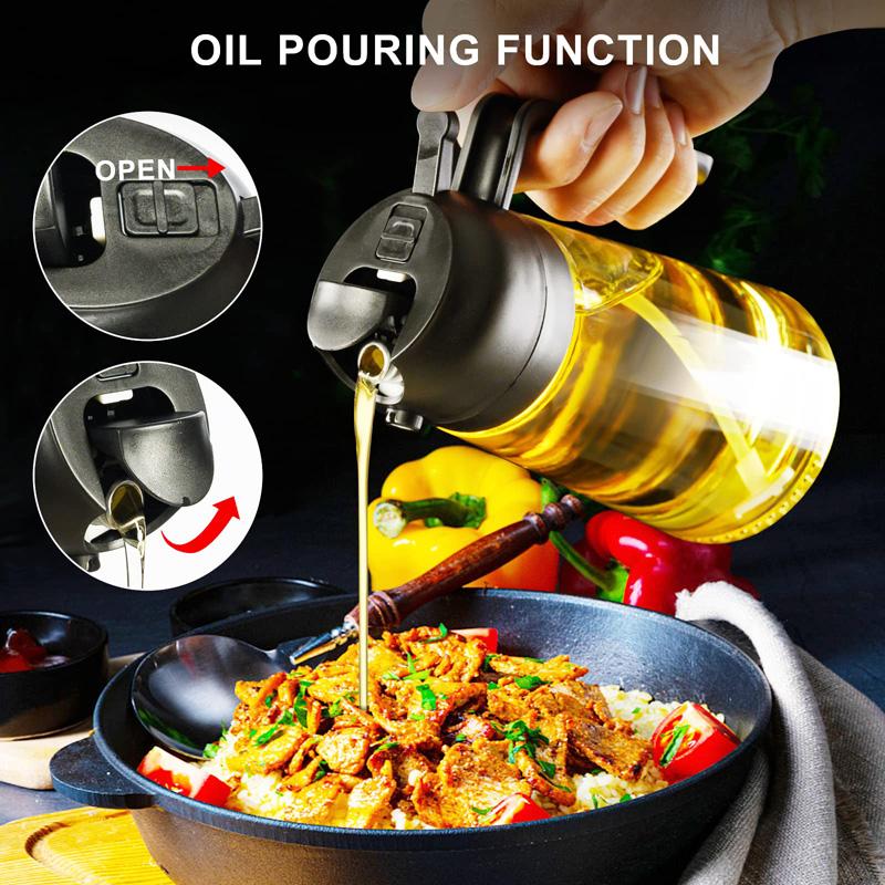 Kitchen Sprayer Spray Oil Dispenser 2in1 Oil Dispenser Oil Sprayer Comfortable Handle Barbecue Air Frying Pan Oven Steak Frying