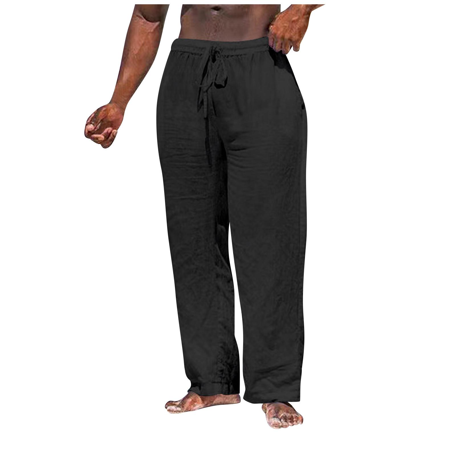 Мужские однотонные универсальные модные спортивные повседневные удобные брюки XXXL белый — фото 3