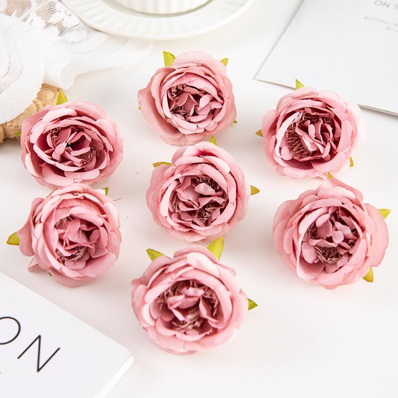 Silk Artificial Rose Heads Festival Arches Decor Home Arrangement Wedding Bridal Bouquets Diy Gift box Headdress Wrist Flowers