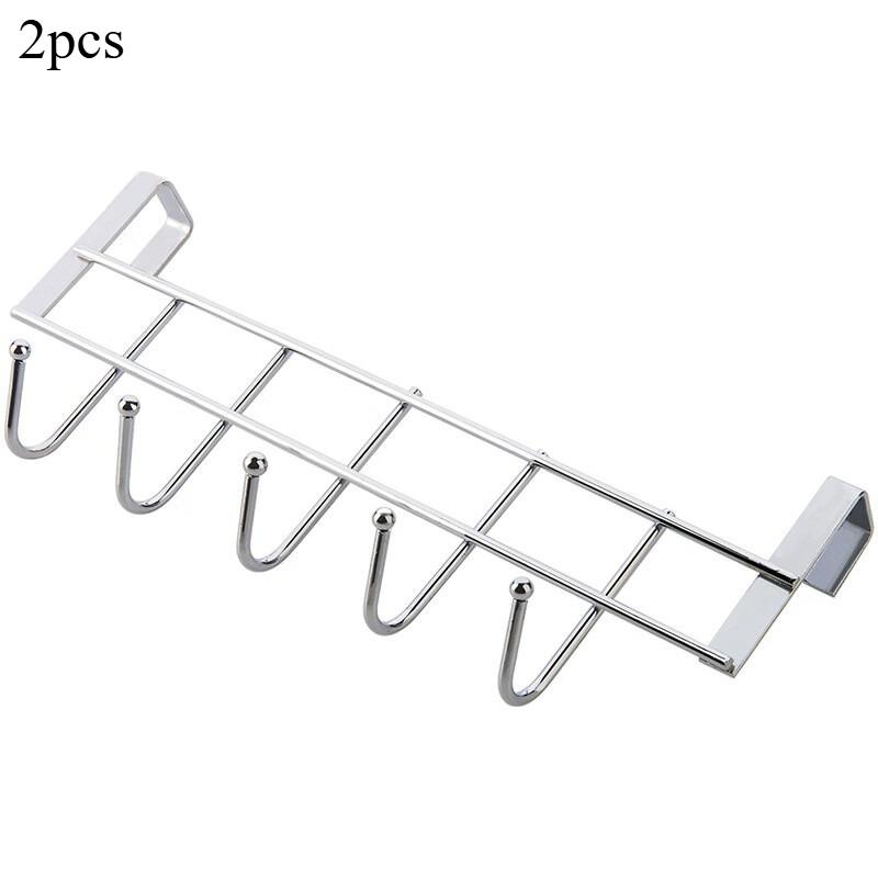 

Stainless Multifunctional Towel Hanger Steel Door Hook Punch Free Storage Holder Bathroom Kitchen Cabinet Door Hook Home Gadgets