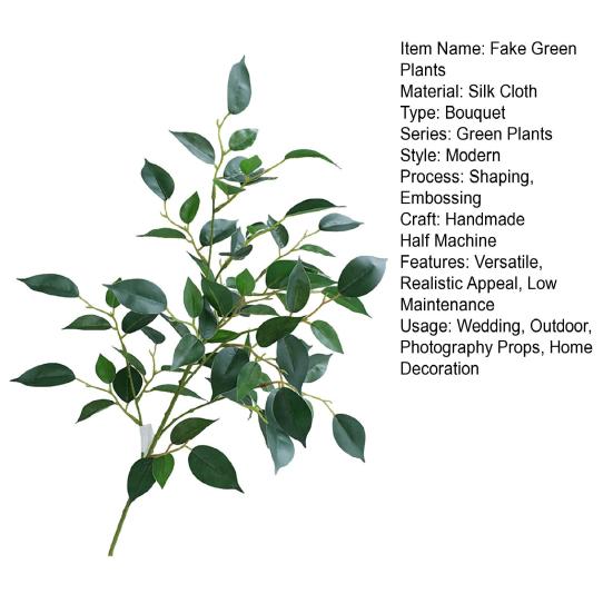 Simulierte Grüne Pflanzen Ficus Cordata Ast Künstliche Grünpflanzen Pflegeleicht Realistische Seidenblätter Haus Garten Event Dekoration
