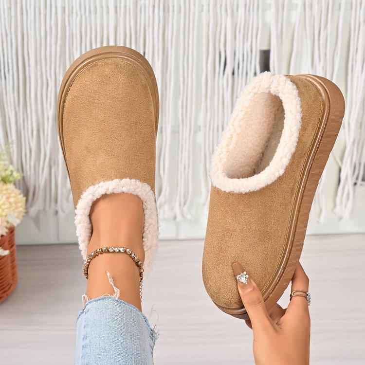 Women's winter fur one thickened padded warm cold lightweight hiking cushioning mountaineering waterproof non-slip sports snow boots cotton shoes