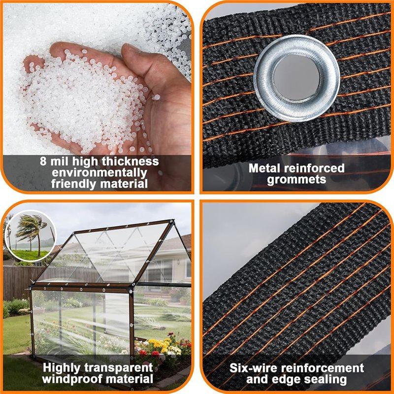 Chicken Coop Cover Waterproof 6.6 X 13Ft Anti-Tear Run Tarp With Rope& Cable Tie, For Winter For Patio Covering