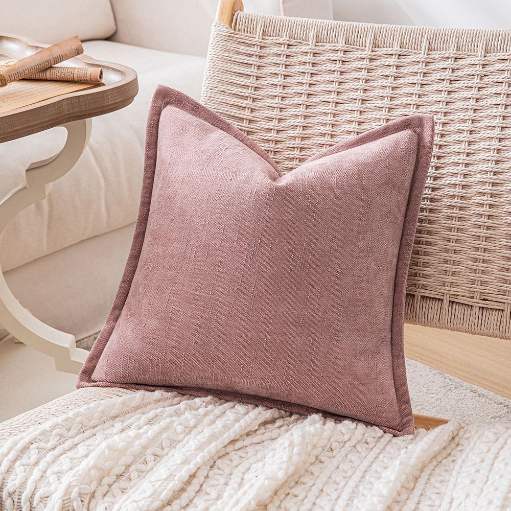 Ins Fengchenille Pillow Bamboo Joint Pattern Jacquard Cushion Internet Celebrity Super Thick Pillow Case Pressed on The Edge of The Sofa Bedside Back