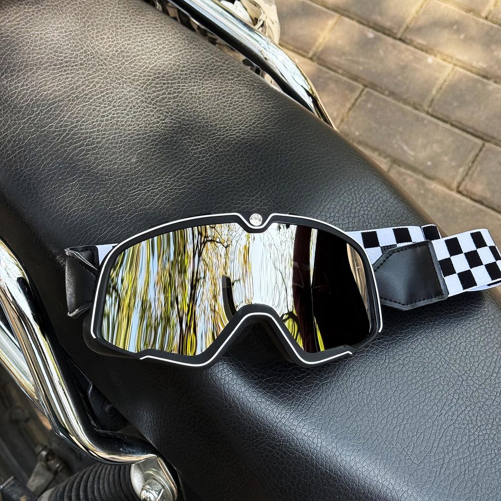 Kask motocyklowy retro motokrosowy gogle pilotażowe jet vintage motocyklowe skuterowe okulary offroadowe okulary