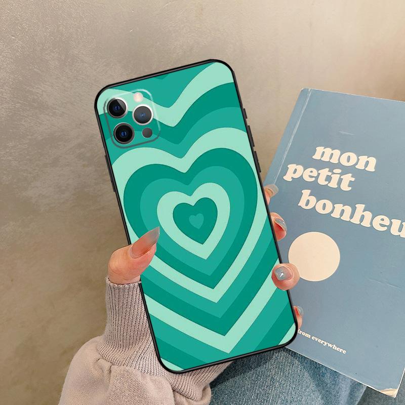 Latte Love Brown Heart Aesthetic Case For iPhone 17 Air 16 15 14 13 11 12 Pro Max 13 mini XR 15 16 Plus 16e Back Cover Shell