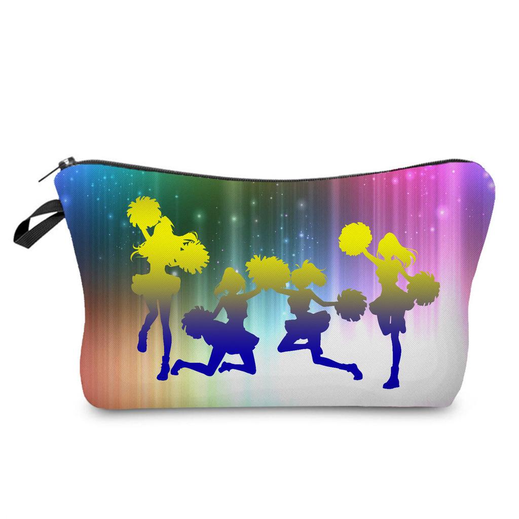 Women Cheerleading Team Print Cosmetic Bag Toiletries Organize Travel Storage Case 6843