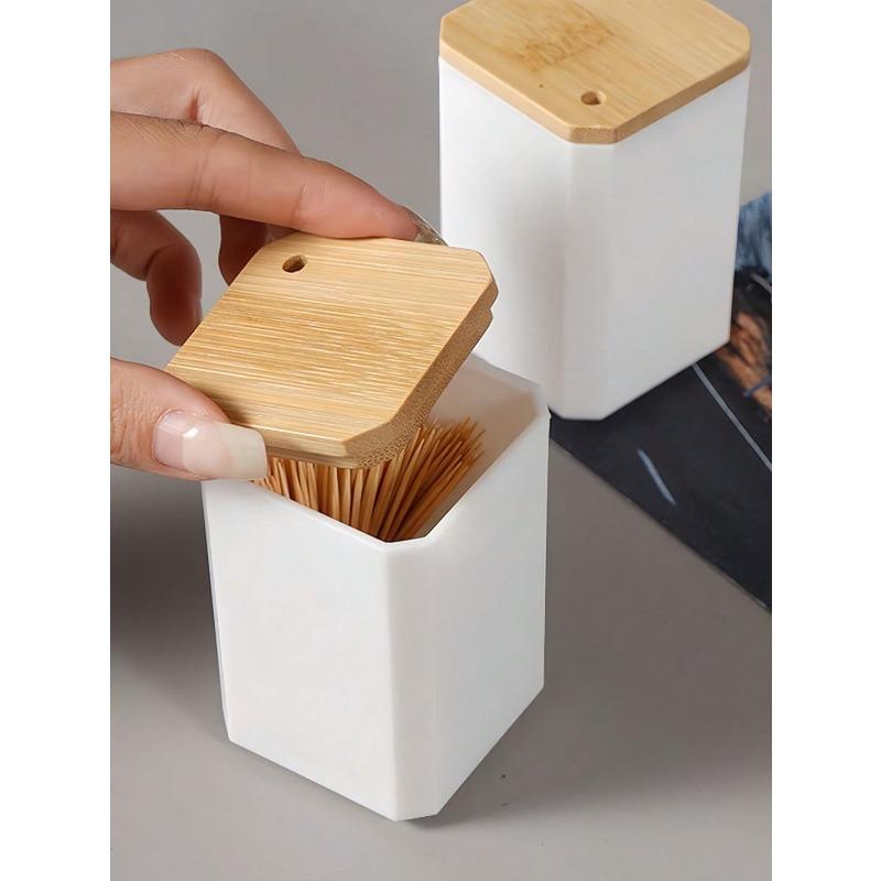 

Toothpick Holder Container for Home and Living Room Use, Portable Toothpick Box, Toothpick Jar with Storage, Home Decor one-size белый