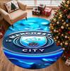 Manchester City FC Pattern Round Rug, Indoor/Outdoor Mat, for Picnic, Gameroom, Bedroom, Office, Living Room, Home Decor Carpet, Birthday Gift