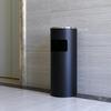 SONGMICS Standing Ashtray Cigarette Bin Outdoor Stainless Steel Black 60.5 x 24.5 cm