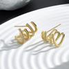 European And American Fashionable Zircon Four-Claw Earrings High-End Elegant Simple Earrings Sparkling Earrings