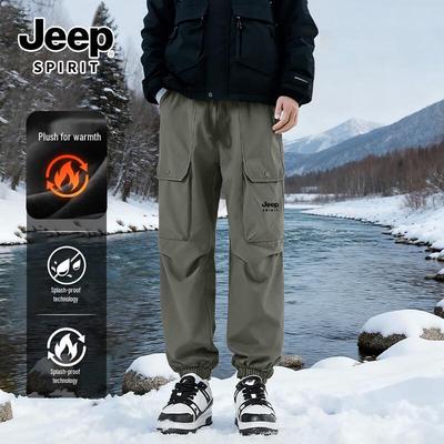 JEEP SPIRIT Winter Wasserdichte Fleecegefütterte Outdoor Jogginghose