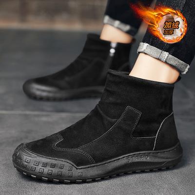 Men's Shoes 2025 Winter New Casual High-top Martin Boots Outdoor Cold-proof Tooling Shoes Piled Thickened Warm Cotton Shoes