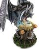 Les Trésors De Lily [L8838] - Figurine 'Mystical Dragon and Its Little Ones' Grey-blue - Height 38 Cm