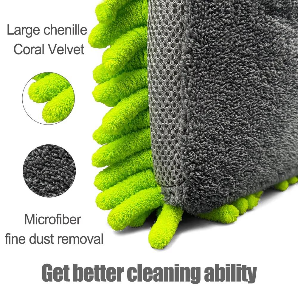 Car Cleaning Microfiber 2PCS Scratch Free and Lint Free High-quality Lint Microfiber Car Wash Gloves Auto Acessories Car Detaili