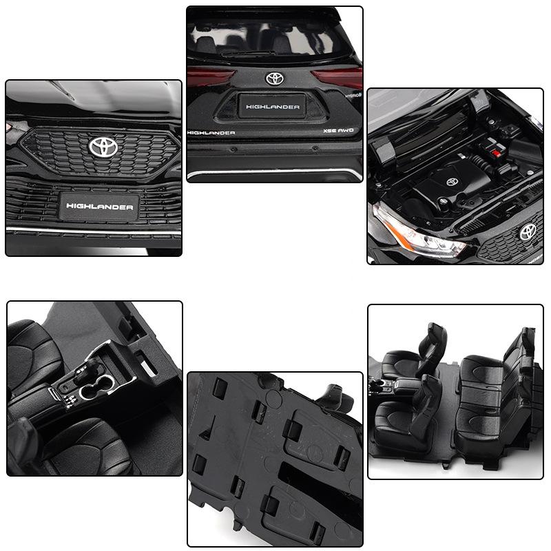 DTEZTU1 1/32 JKM Toyota Highlander XSE AWD HYBRID Diecast Toy Model SUV Sport Car Sound & Light Educational Collection Gift For Kids