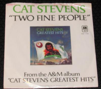 7inch Record CAT STEVENS - Two Fine People 1700S A&M Records 1975 US Pop Used