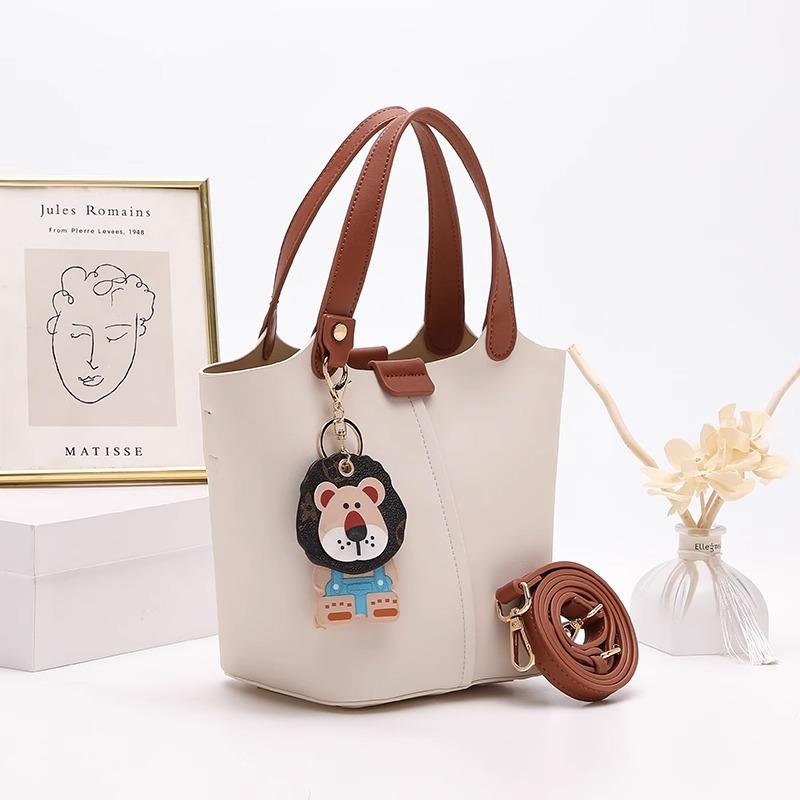 Fengji Light Luxury Versatile Popular Bag Women 2025 New Commuter Versatile Vegetable Basket Bucket Bag Tote Messenger Bag